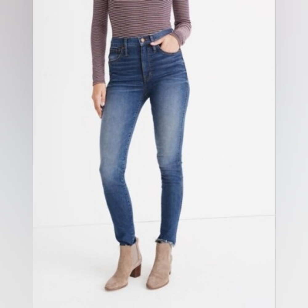 Madewell 10" High-Rise Skinny Jeans in Blue - Size W30 L27 - VGUC
